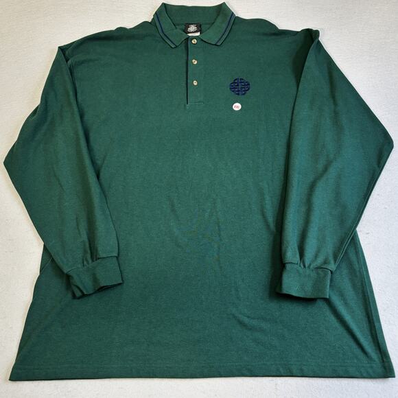 Celtic Fashion Polo Mens XXL Trinity Knot Embroidered Logo Irish Rugby Dark Wash - Picture 1 of 9